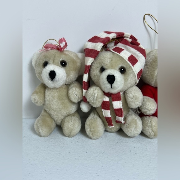 VTG Collins Co Showtime Bear Stuffed Plush Christmas Ornaments Lot of 5 Adjust - Picture 2 of 8